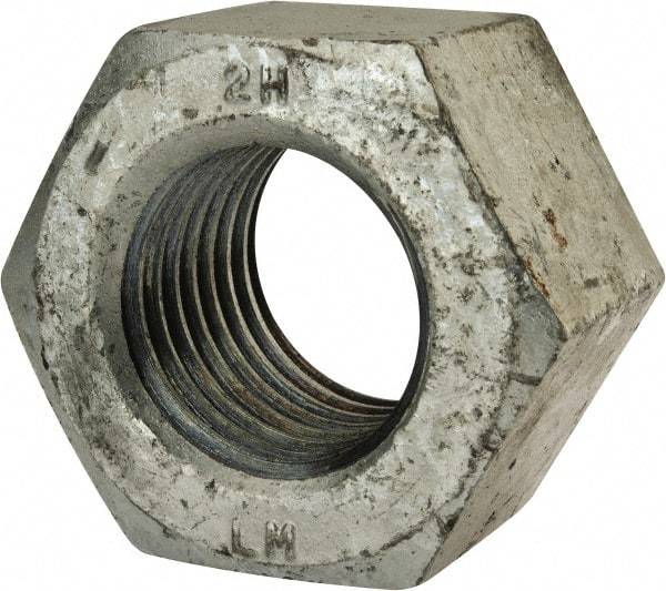 Value Collection - 2 - 4-1/2 UNC Steel Right Hand Heavy Hex Nut - 3-1/8" Across Flats, 1-31/32" High, Hot Dipped Galvanized Finish - A1 Tooling