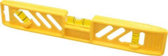 Empire Level - 9" Long 3 Vial Torpedo Level - Polycast, Yellow, 1 45°, 1 Level & 1 Plumb Vials - A1 Tooling