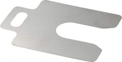 Made in USA - 20 Piece, 2 Inch Long x 2 Inch Wide x 0.003 Inch Thick, Slotted Shim Stock - Stainless Steel, 5/8 Inch Wide Slot - A1 Tooling