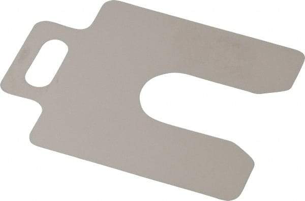 Made in USA - 20 Piece, 2 Inch Long x 2 Inch Wide x 0.004 Inch Thick, Slotted Shim Stock - Stainless Steel, 5/8 Inch Wide Slot - A1 Tooling