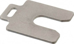 Made in USA - 5 Piece, 2 Inch Long x 2 Inch Wide x 0.1 Inch Thick, Slotted Shim Stock - Stainless Steel, 5/8 Inch Wide Slot - A1 Tooling