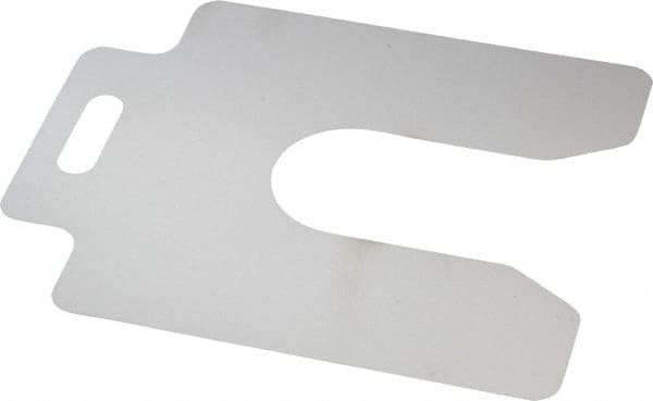 Made in USA - 20 Piece, 4 Inch Long x 4 Inch Wide x 0.002 Inch Thick, Slotted Shim Stock - Stainless Steel, 1-1/4 Inch Wide Slot - A1 Tooling