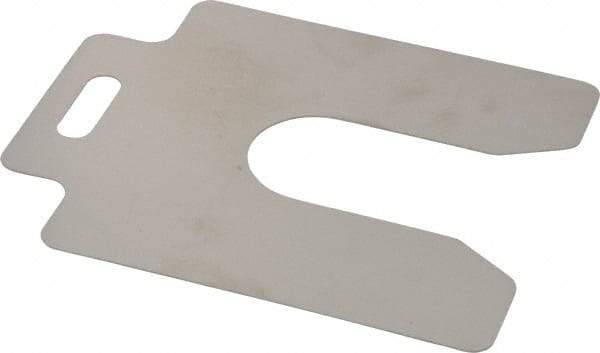 Made in USA - 20 Piece, 4 Inch Long x 4 Inch Wide x 0.02 Inch Thick, Slotted Shim Stock - Stainless Steel, 1-1/4 Inch Wide Slot - A1 Tooling