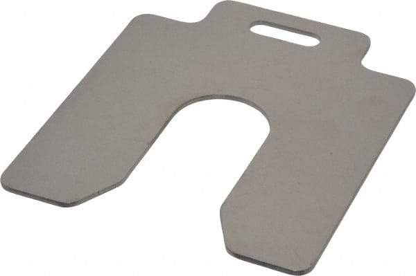 Made in USA - 10 Piece, 4 Inch Long x 4 Inch Wide x 0.075 Inch Thick, Slotted Shim Stock - Stainless Steel, 1-1/4 Inch Wide Slot - A1 Tooling