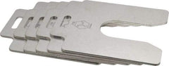 Made in USA - 5 Piece, 4 Inch Long x 4 Inch Wide x 0.1 Inch Thick, Slotted Shim Stock - Stainless Steel, 1-1/4 Inch Wide Slot - A1 Tooling