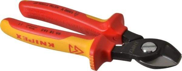 Knipex - 6-1/2" OAL, 1 AWG Capacity, Insulated Cable Cutter Pliers - Standard Head - A1 Tooling