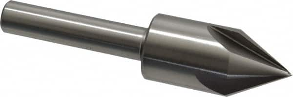 Interstate - 1" Head Diam, 1/2" Shank Diam, 4 Flute 60° High Speed Steel Countersink - A1 Tooling