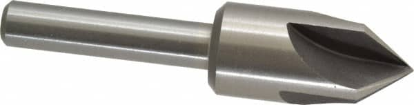 Interstate - 1" Head Diam, 1/2" Shank Diam, 4 Flute 82° High Speed Steel Countersink - A1 Tooling