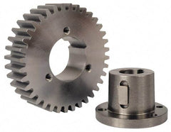 Browning - 12 Pitch, 4" Pitch Diam, 4.167" OD, 48 Tooth Bushed Spur Gear - 3/4" Face Width, 2-1/2" Hub Diam, 14.5° Pressure Angle, Steel - A1 Tooling