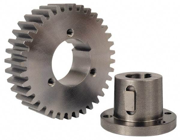 Browning - 16 Pitch, 2-1/4" Pitch Diam, 2.37" OD, 36 Tooth Spur Gear - 3/4" Face Width, 2" Hub Diam, 20° Pressure Angle, Steel - A1 Tooling