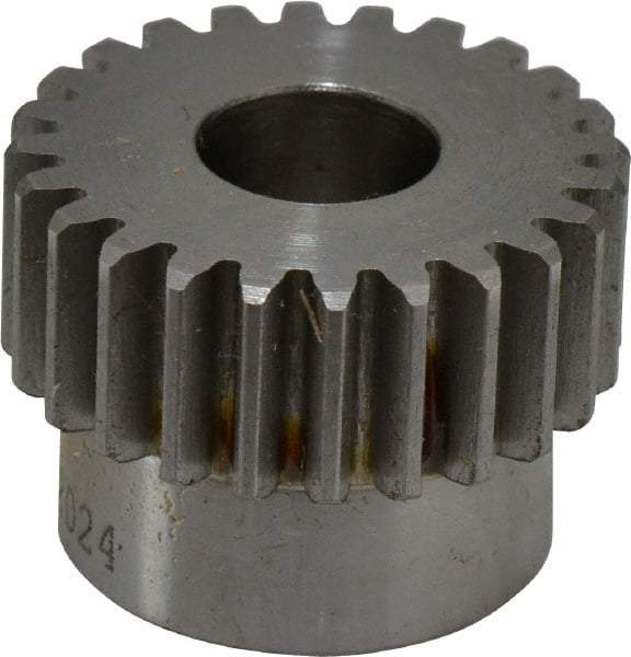 Browning - 20 Pitch, 1.2" Pitch Diam, 1.3" OD, 24 Tooth Spur Gear - 1/2" Face Width, 1/2" Bore Diam, 1-1/16" Hub Diam, 20° Pressure Angle, Steel - A1 Tooling