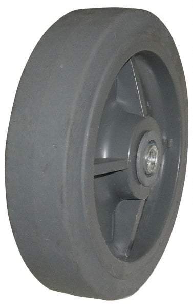 Value Collection - 6 Inch Diameter x 2 Inch Wide, Solid Rubber Caster Wheel - 400 Lb. Capacity, 2-3/16 Inch Hub Length, 1/2 Inch Axle Diameter, Roller Bearing - A1 Tooling