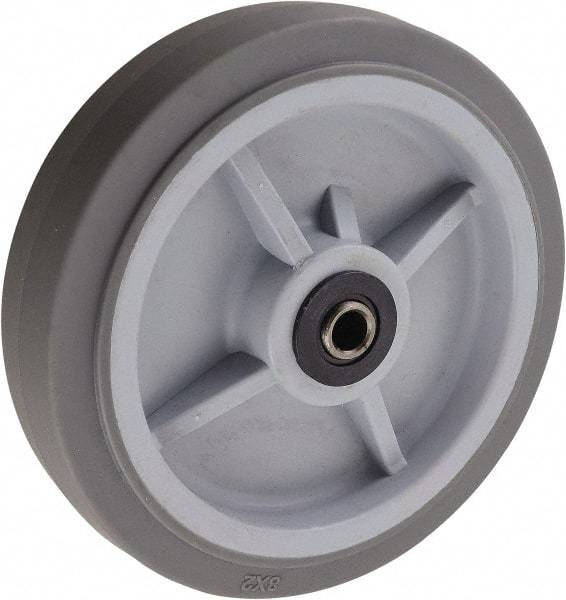 Value Collection - 8 Inch Diameter x 2 Inch Wide, Solid Rubber Caster Wheel - 500 Lb. Capacity, 2-3/16 Inch Hub Length, 1/2 Inch Axle Diameter, Roller Bearing - A1 Tooling