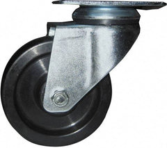 Value Collection - 6" Diam x 2" Wide x 7" OAH Top Plate Mount Swivel Caster - Polyurethane Mold onto Cast Iron Center, 1,000 Lb Capacity, Roller Bearing, 4 x 4-1/2" Plate - A1 Tooling