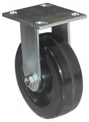 Value Collection - 6" Diam x 2" Wide x 7-1/2" OAH Top Plate Mount Rigid Caster - Phenolic, 1,200 Lb Capacity, Roller Bearing, 4 x 4-1/2" Plate - A1 Tooling