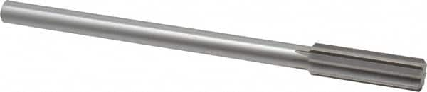 Made in USA - 19/32" High Speed Steel 8 Flute Chucking Reamer - Straight Flute, 0.4355" Straight Shank, 2" Flute Length, 8" OAL - A1 Tooling