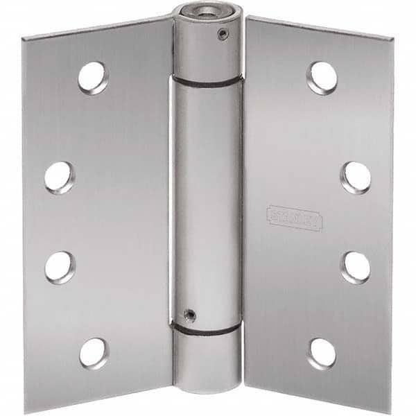 Stanley - 4" Long x 4" Wide Grade 1 304 Stainless Steel Full Mortise Spring Commercial Hinge - A1 Tooling