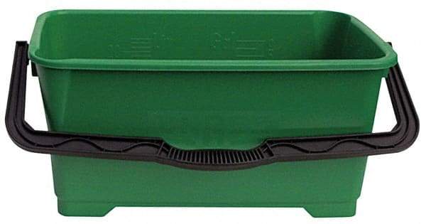 Unger - 6 Gal, Plastic Rectangular Green Bucket/Pail - Handle Included - A1 Tooling