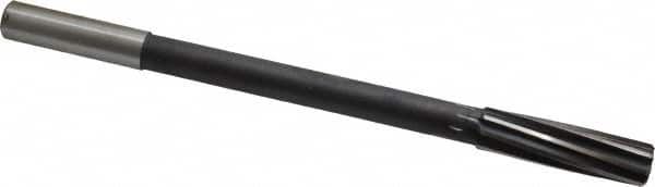 Interstate - 5/8" High Speed Steel Chucking Reamer - Spiral Flute, 9/16" Straight Shank, 2-1/4" Flute Length, 9" OAL - A1 Tooling