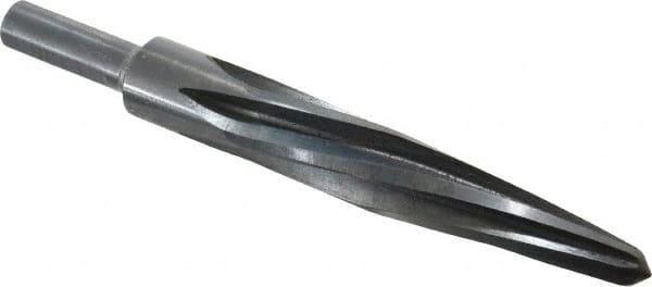 Made in USA - 13/16" Reamer Diam, 7/16" Small End Diam, 1/2" Diam Straight Shank, 4-1/2" Flute, Bridge Reamer - A1 Tooling