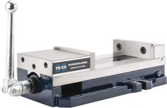 TE-CO - 6" Jaw Width, 9" Jaw Opening Capacity, Horizontal Stationary Machine Vise - Manual Operation, 8,200 Lb Capacity, 1 Station, 437.03mm Long x 117.48mm High x 1-1/2" Deep, 44.45mm Jaw Height - A1 Tooling