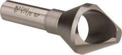 M.A. Ford - 1-1/8" Head Diam, 1/2" Shank Diam, 0 Flute 60° High Speed Steel Countersink - Bright Finish, 2-7/8" OAL, Single End, Straight Shank, Right Hand Cut - A1 Tooling