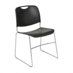 NPS - Polypropylene Black Chrome Stacking Chair - Silver Frame, 19-1/4 Inch Wide x 21-1/4 Inch Deep x 17-1/2 Inch High - A1 Tooling