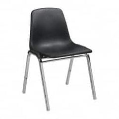 NPS - Polypropylene Black Stacking Chair - Silver Frame, 22 Inch Wide x 22-1/4 Inch Deep x 31 Inch High - A1 Tooling