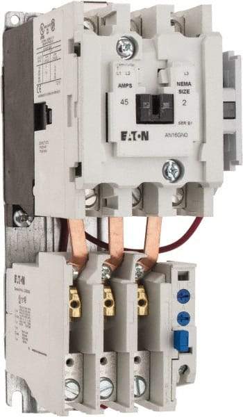 Eaton Cutler-Hammer - 110 Coil VAC at 50 Hz, 120 Coil VAC at 60 Hz, 45 Amp, NEMA Size 2, Nonreversible Open Enclosure NEMA Motor Starter - 3 hp at 1 Phase - A1 Tooling