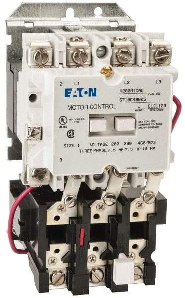 Eaton Cutler-Hammer - 27 Amp, NEMA Size 1, Nonreversible Open Enclosure NEMA Motor Starter - 1 hp at 3 Phase - A1 Tooling