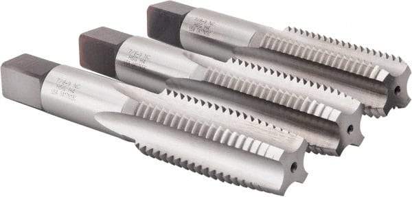 Hertel - 7/8-9 UNC, 4 Flute, Bottoming, Plug & Taper, Bright Finish, High Speed Steel Tap Set - 4-11/16" OAL, 2B/3B Class of Fit - A1 Tooling