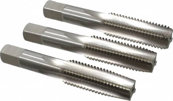 Hertel - 3/4-10 UNC, 4 Flute, Bottoming, Plug & Taper, Bright Finish, High Speed Steel Tap Set - 4-1/4" OAL, 2B/3B Class of Fit - A1 Tooling