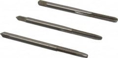 Hertel - #6-40 UNF, 3 Flute, Bottoming, Plug & Taper, Bright Finish, High Speed Steel Tap Set - 2" OAL, 2B/3B Class of Fit - Exact Industrial Supply