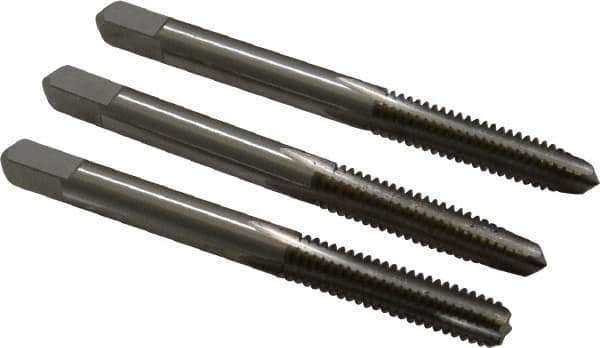 Hertel - #12-24 UNC, 4 Flute, Bottoming, Plug & Taper, Bright Finish, High Speed Steel Tap Set - 2-3/8" OAL, 2B/3B Class of Fit - A1 Tooling