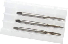 Hertel - M3x0.50 Metric Coarse, 3 Flute, Bottoming, Plug & Taper, Bright Finish, High Speed Steel Tap Set - 1-15/16" OAL, 6H Class of Fit - A1 Tooling