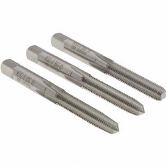 Hertel - M7x1.00, D5, 4 Flutes, Bottoming, Plug, Taper Chamfer, Bright Finish, High Speed Steel Tap Set - 6H Class of Fit - A1 Tooling