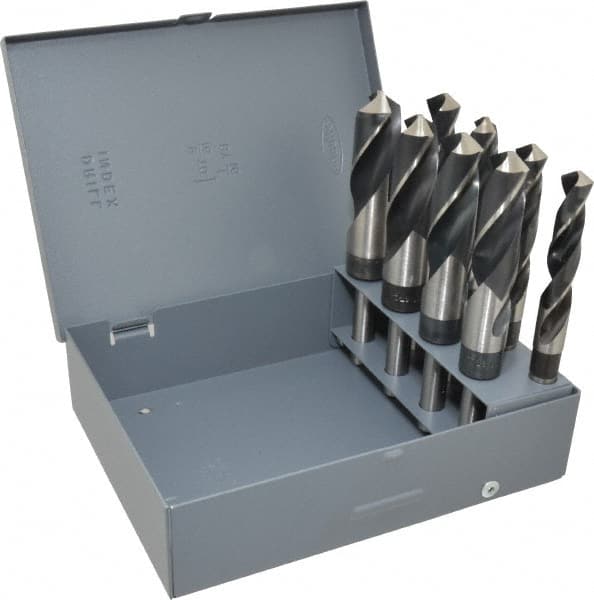 Hertel - 9/16 to 1", 118° Point, Oxide Finish, High Speed Steel Reduced Shank Drill Bit Set - A1 Tooling