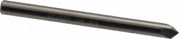 Hertel - 1/8" Head Diam, 1/8" Shank Diam, 3 Flute 90° Solid Carbide Countersink - Bright Finish, 1-1/2" OAL, Single End, Straight Shank, Right Hand Cut - A1 Tooling