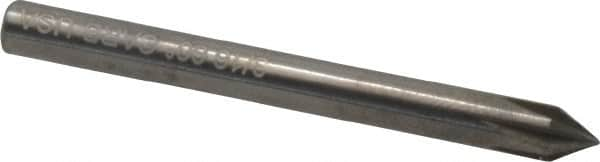 Hertel - 3/16" Head Diam, 3/16" Shank Diam, 6 Flute 60° Solid Carbide Countersink - Bright Finish, 1-1/2" OAL, Single End, Straight Shank, Right Hand Cut - A1 Tooling