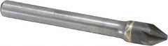 Hertel - 5/16" Head Diam, 1/4" Shank Diam, 6 Flute 60° Solid Carbide Countersink - Bright Finish, 2-1/2" OAL, Single End, Straight Shank, Right Hand Cut - A1 Tooling