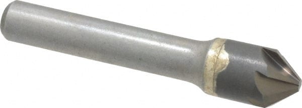 Hertel - 1/2" Head Diam, 3/8" Shank Diam, 6 Flute 82° Solid Carbide Countersink - A1 Tooling