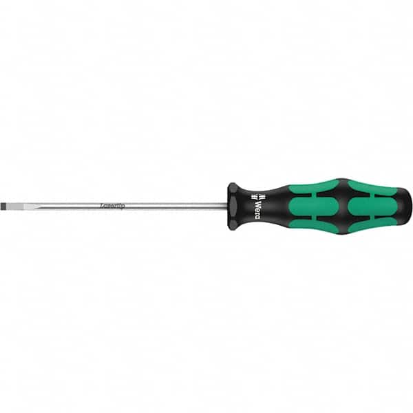 Wera - 3mm Blade Width, Slotted Screwdriver - 150mm Blade Length, Round Shank, Ergonomic Handle - A1 Tooling