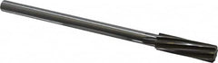 Made in USA - 19/32" High Speed Steel 8 Flute Chucking Reamer - Spiral Flute, 0.4355" Straight Shank, 2" Flute Length, 8" OAL - A1 Tooling