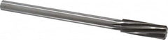 Made in USA - 23/32" High Speed Steel 8 Flute Chucking Reamer - Spiral Flute, 0.5615" Straight Shank, 2-1/4" Flute Length, 9" OAL - A1 Tooling