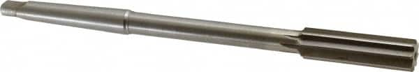 Made in USA - 19/32" High Speed Steel 6 Flute Chucking Reamer - Straight Flute, 1MT Morse Taper Shank, 2" Flute Length, 8" OAL - A1 Tooling