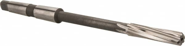 Made in USA - 3/8" High Speed Steel 6 Flute Chucking Reamer - Spiral Flute, 1MT Morse Taper Shank, 1-3/4" Flute Length, 7" OAL - A1 Tooling