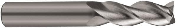 SGS - 5/16", 1-1/4" LOC, 5/16" Shank Diam, 4" OAL, 3 Flute, Solid Carbide Square End Mill - Single End, Uncoated, Spiral Flute, 38° Helix, Right Hand Cut, Right Hand Flute, Series 43 - A1 Tooling