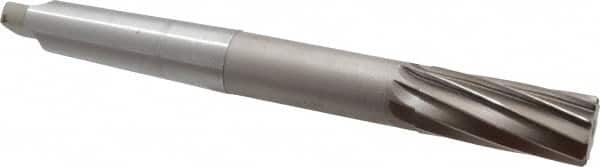 Interstate - 1-1/4" High Speed Steel 10 Flute Chucking Reamer - Spiral Flute, 4MT Morse Taper Shank, 3" Flute Length, 11-1/2" OAL - A1 Tooling