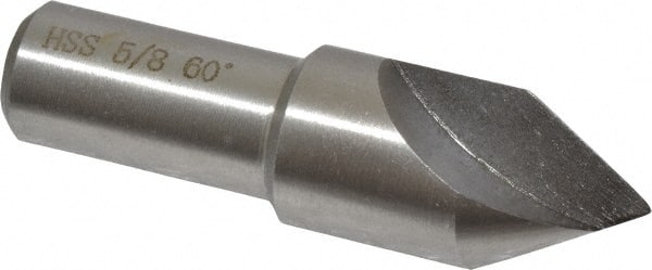 Interstate - 5/8" Head Diam, 1/2" Shank Diam, 1 Flute 60° High Speed Steel Countersink - A1 Tooling