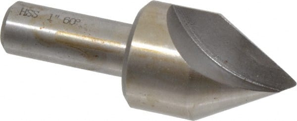 Interstate - 1" Head Diam, 1/2" Shank Diam, 1 Flute 60° High Speed Steel Countersink - A1 Tooling